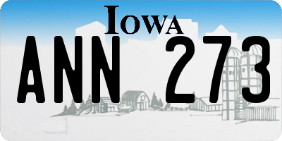 IA license plate ANN273