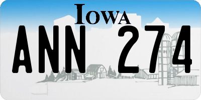 IA license plate ANN274