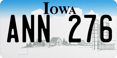 IA license plate ANN276