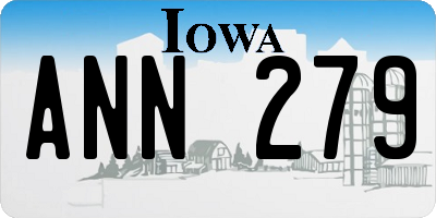 IA license plate ANN279