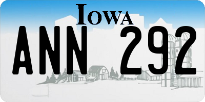 IA license plate ANN292