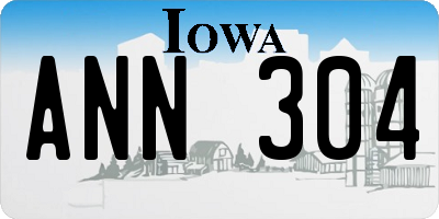 IA license plate ANN304