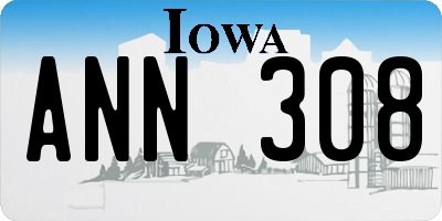 IA license plate ANN308