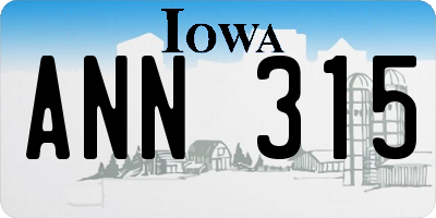 IA license plate ANN315