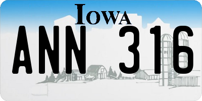 IA license plate ANN316