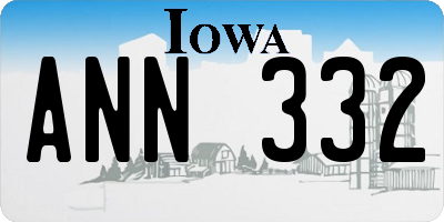 IA license plate ANN332