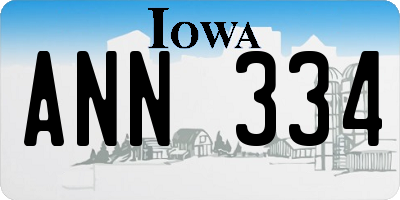 IA license plate ANN334