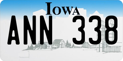 IA license plate ANN338