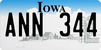 IA license plate ANN344