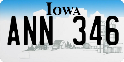 IA license plate ANN346
