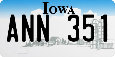 IA license plate ANN351