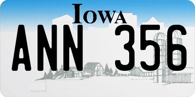 IA license plate ANN356