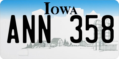 IA license plate ANN358