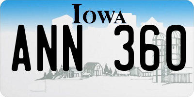 IA license plate ANN360