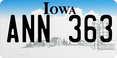 IA license plate ANN363