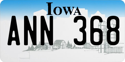 IA license plate ANN368