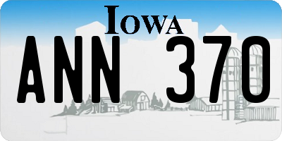 IA license plate ANN370