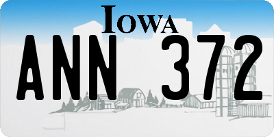 IA license plate ANN372