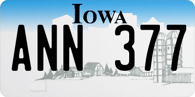 IA license plate ANN377