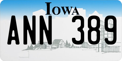 IA license plate ANN389