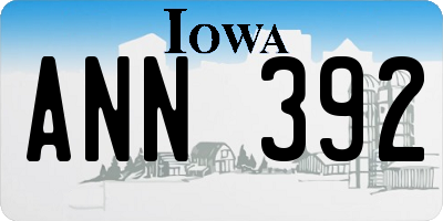 IA license plate ANN392