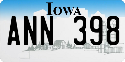 IA license plate ANN398