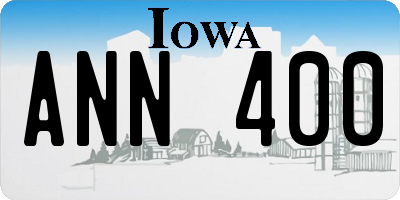 IA license plate ANN400