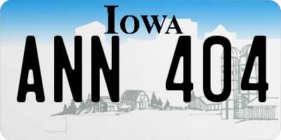IA license plate ANN404