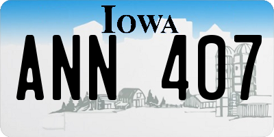 IA license plate ANN407