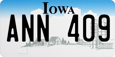 IA license plate ANN409