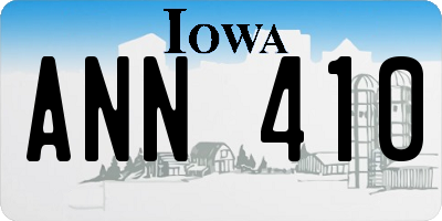 IA license plate ANN410