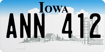 IA license plate ANN412