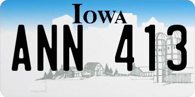 IA license plate ANN413