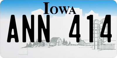 IA license plate ANN414
