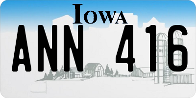 IA license plate ANN416