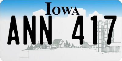 IA license plate ANN417
