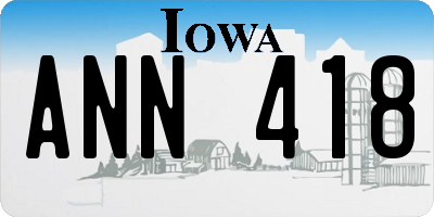 IA license plate ANN418
