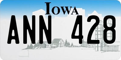 IA license plate ANN428