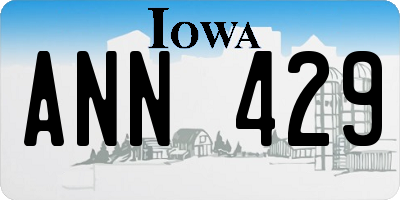 IA license plate ANN429