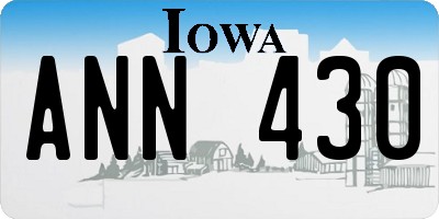 IA license plate ANN430