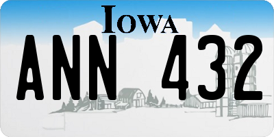 IA license plate ANN432