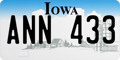 IA license plate ANN433