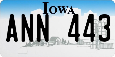 IA license plate ANN443