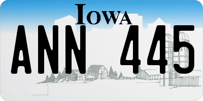 IA license plate ANN445