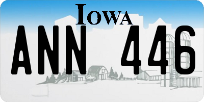 IA license plate ANN446