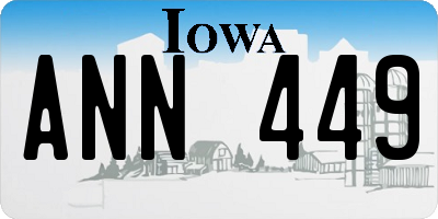 IA license plate ANN449