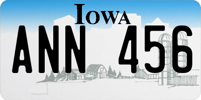 IA license plate ANN456