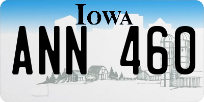 IA license plate ANN460