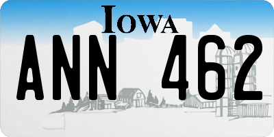IA license plate ANN462