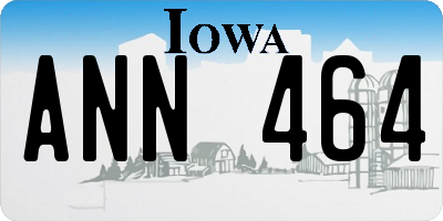 IA license plate ANN464